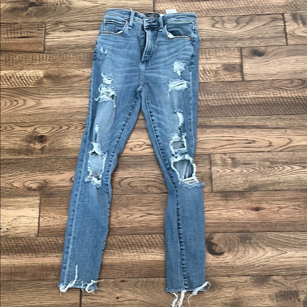 Abercrombie & Fitch Blue Skinny Jeans Distressed Style